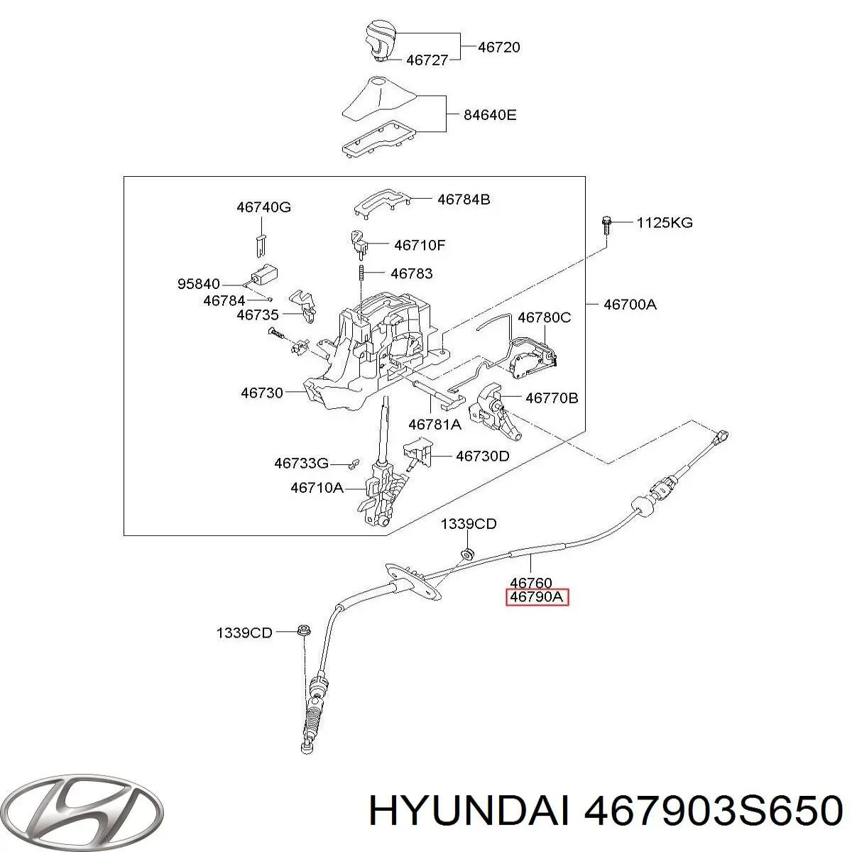 Трос перемикання передач, вибору передачі Hyundai/Kia 467903S650 ціна, від 19.06 USD