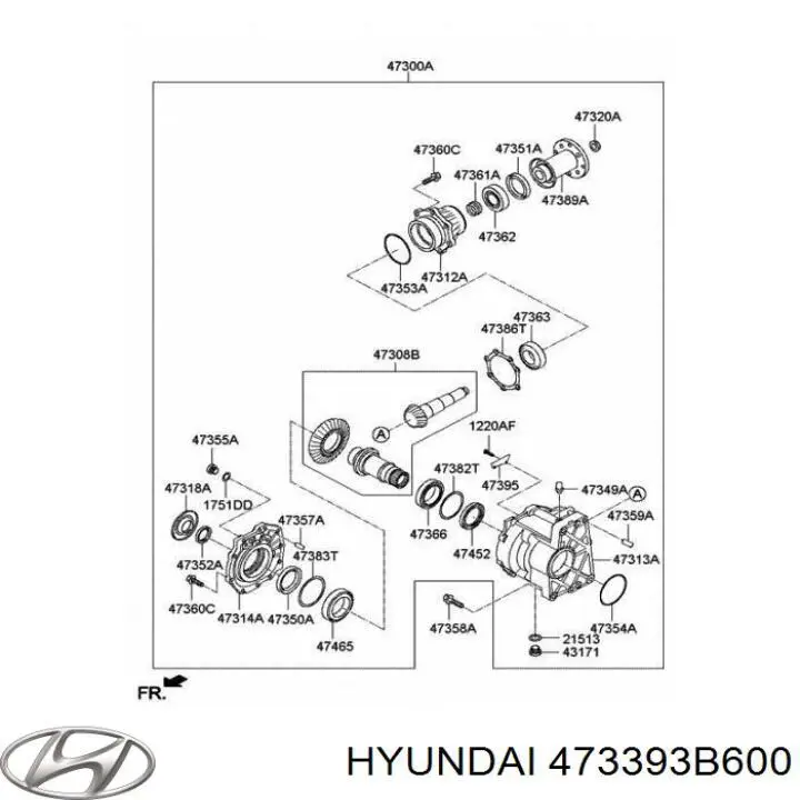 Ремкомплект роздавальної коробки Hyundai Santa Fe 3 (DM) (Хендай Санта фе)