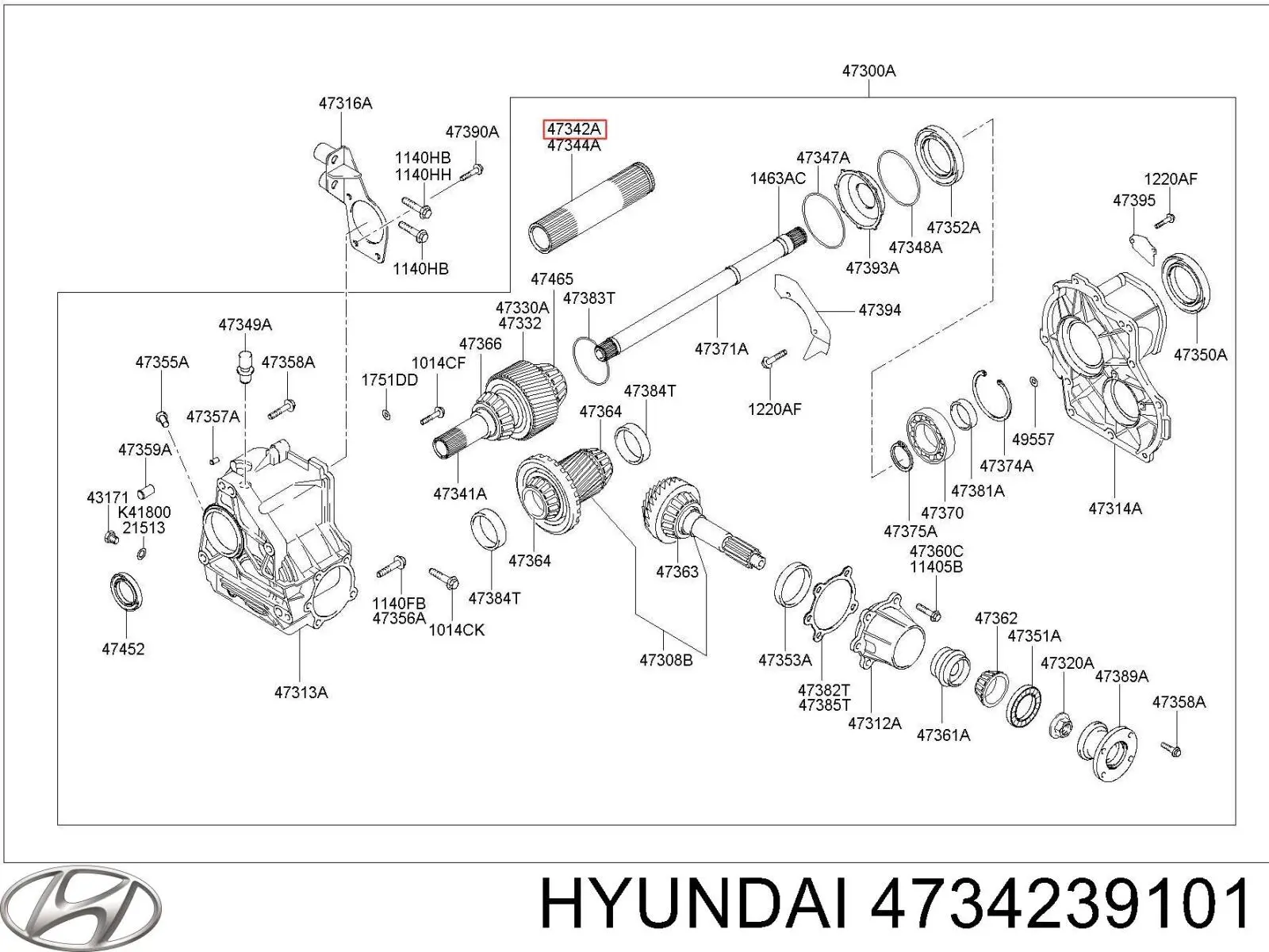 4734239101 Hyundai/Kia Привід передній правий