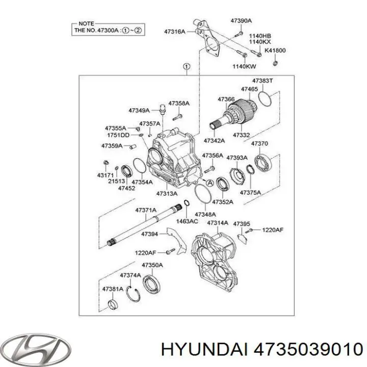 4735039000 Hyundai/Kia сальник піввісі переднього моста, правою