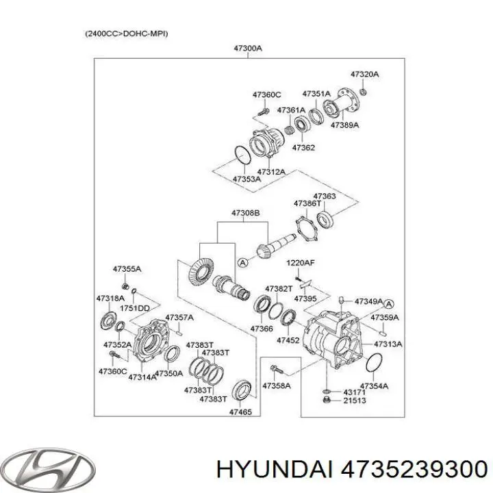 Сальник редуктора переднього моста Hyundai IX55 (Хендай Іх55)