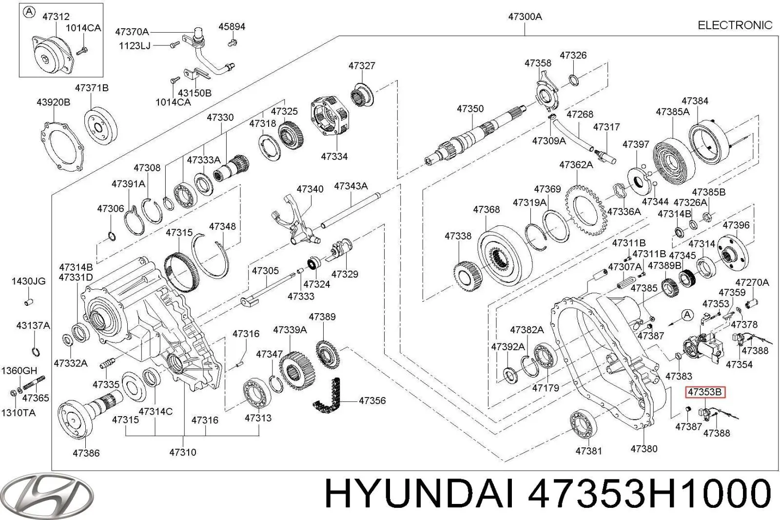 47353H1000 Hyundai/Kia Датчик індикатора роздавальної коробки включення повного приводу