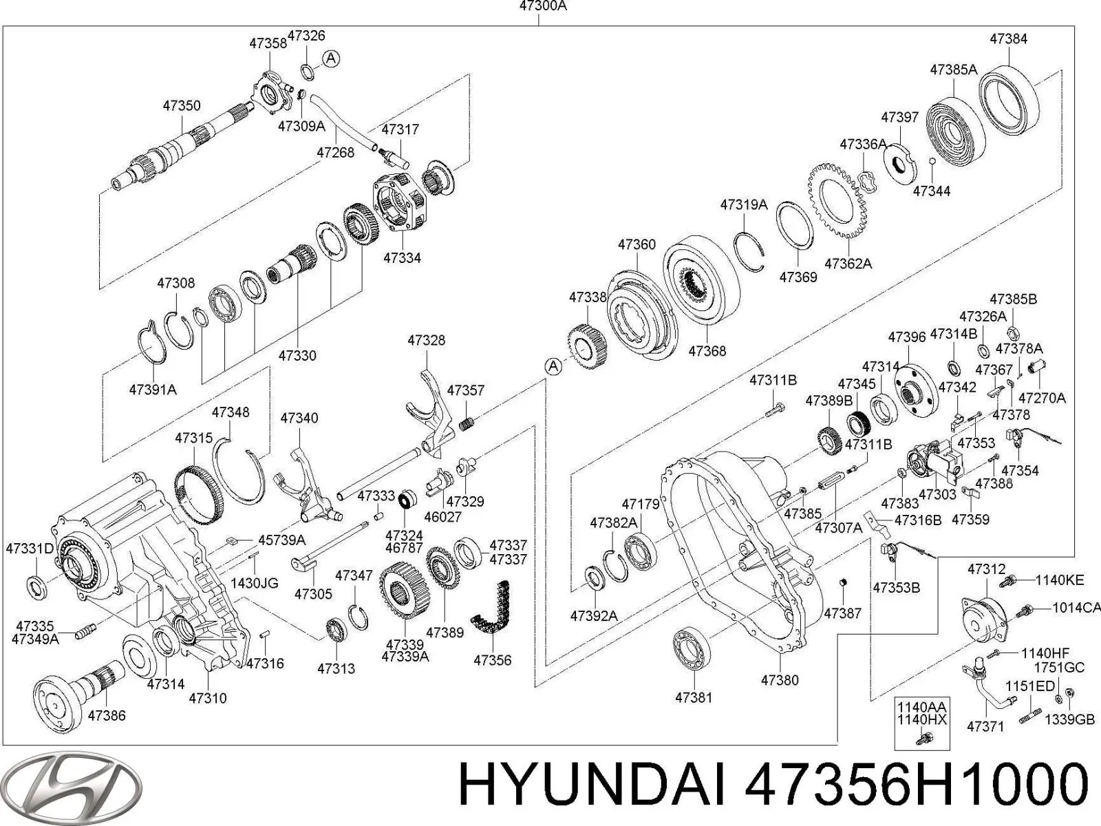 47356H1000 Hyundai/Kia ланцюг приводу роздавальної коробки