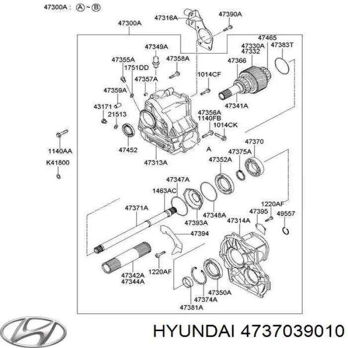 Підшипник роздавальної коробки, вихідного валу, передній Hyundai/Kia 4737039010 ціна, від 8.05 USD
