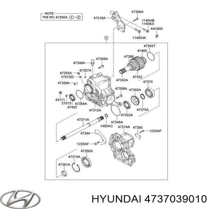 4737039010 Hyundai/Kia Підшипник роздавальної коробки, вихідного валу, перед