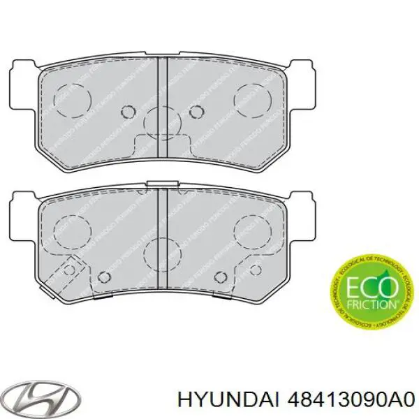 48413090A0 Hyundai/Kia Колодки гальмівні задні, дискові