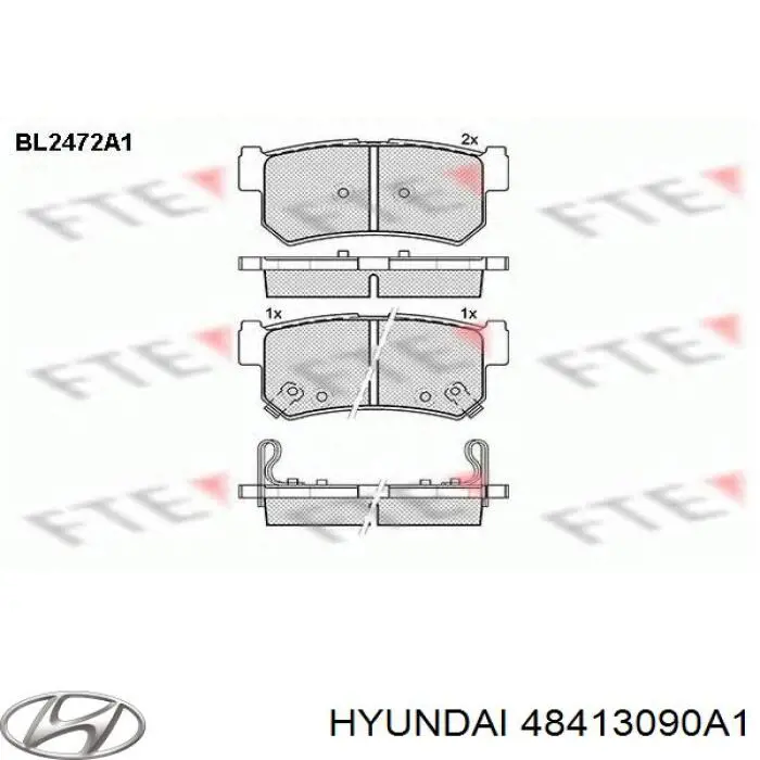 Купити 48413090A1 Hyundai/Kia Задні колодки