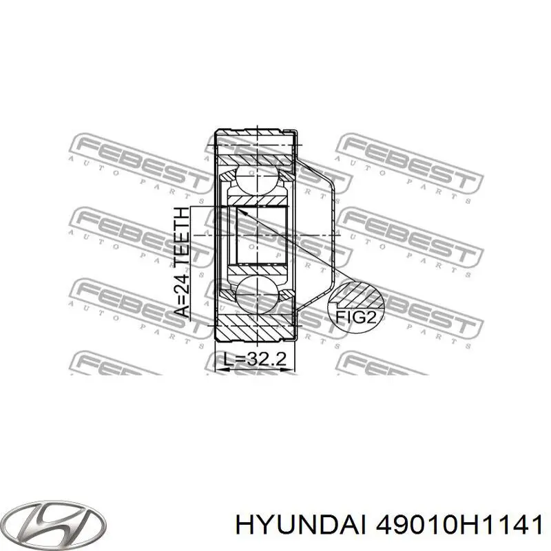 Кардан передній 49010H1141 Hyundai/Kia