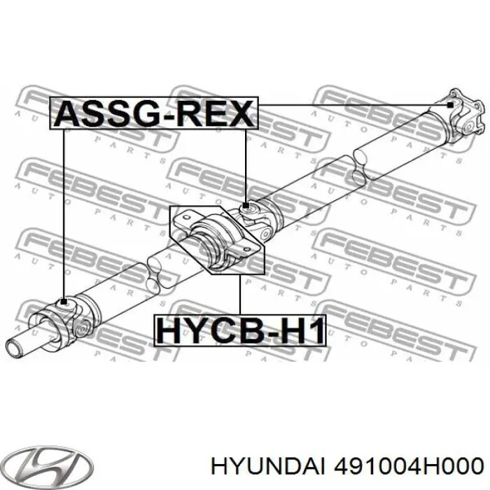 Вал карданний задній, в сборі Hyundai H-1 STAREX Starex (TQ) (Хендай H-1 STAREX)