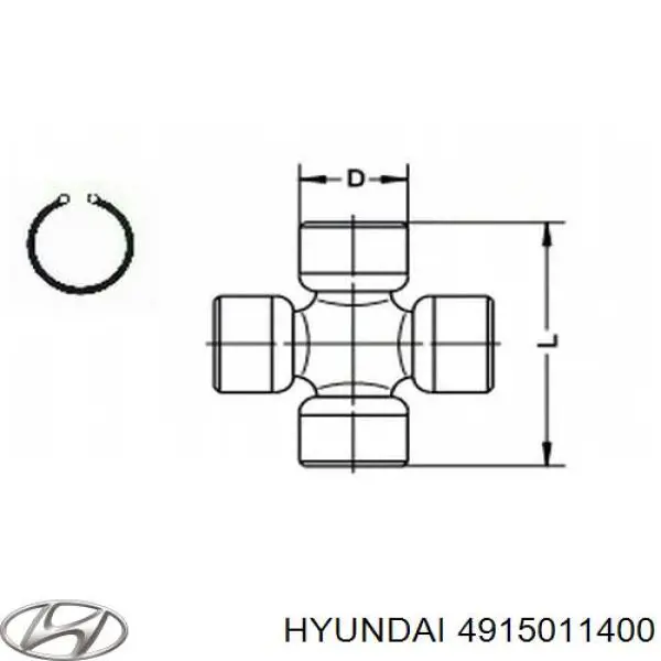 Купити 4915011400 Hyundai/Kia Хрестовина карданного валу, переднього