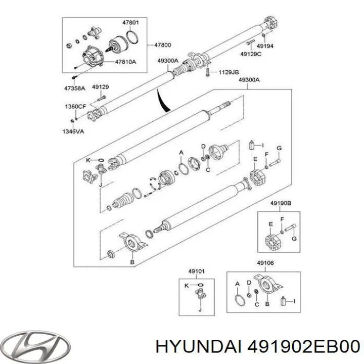 Муфта кардана еластична, задня Hyundai/Kia 491902EB00 ціна, від 89.81 USD