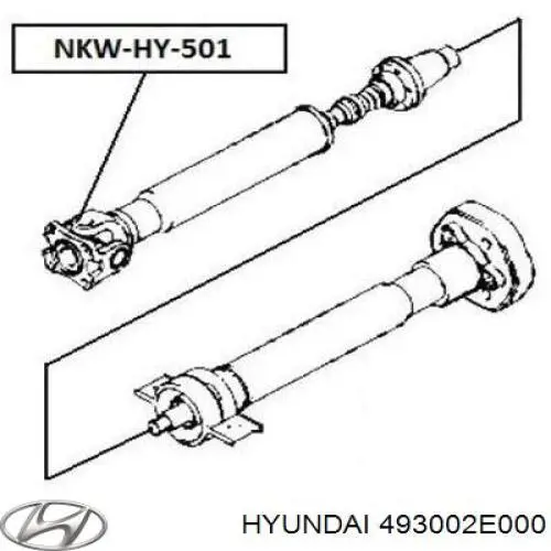 493002E000 Hyundai/Kia Вал карданний основний заднього моста