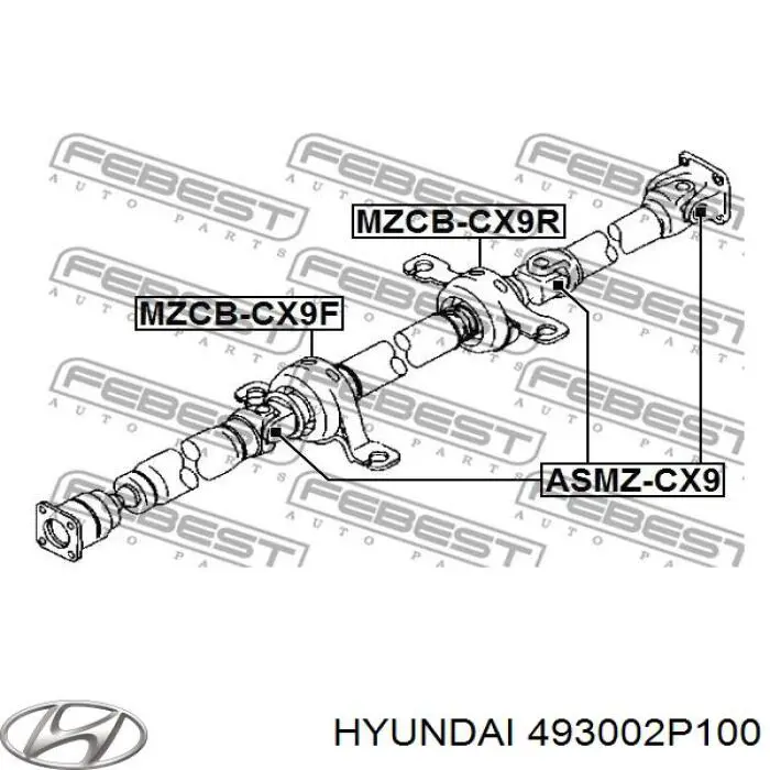 Вал карданний задній, у зборі Hyundai/Kia 493002P100 ціна, від 88.88 USD