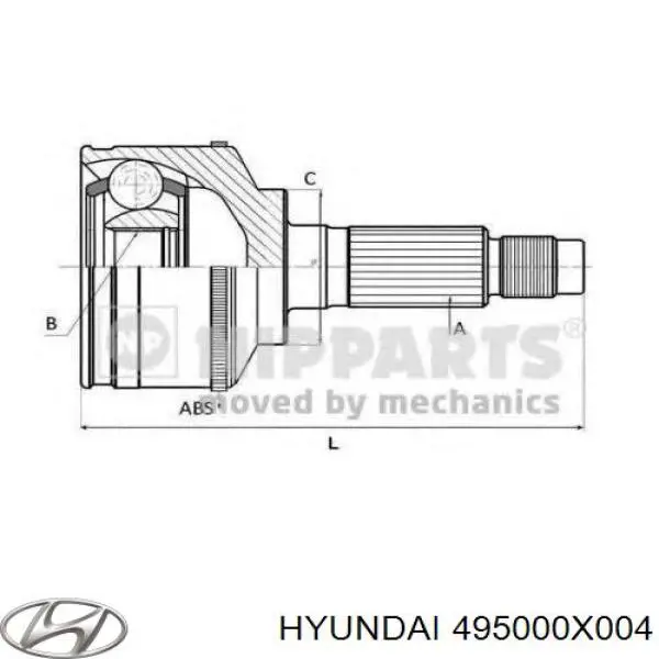 Купити 495000X004 Hyundai/Kia Шарнір приводу зовнішній