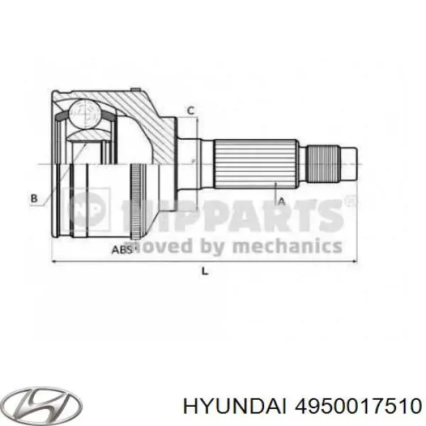 Ліва піввісь 4950017510 Hyundai/Kia
