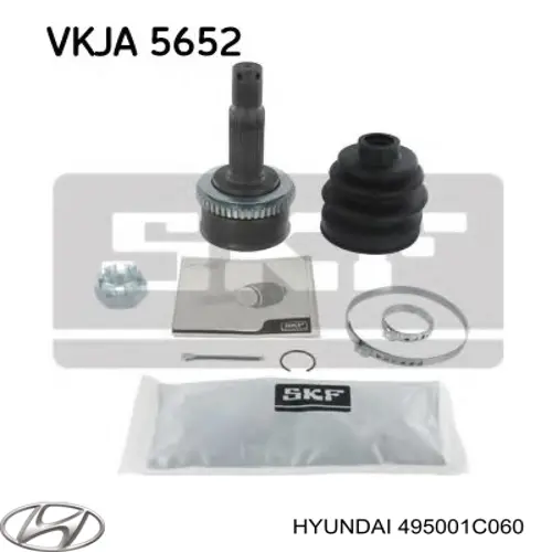 Піввісь права 495001C060 Hyundai/Kia