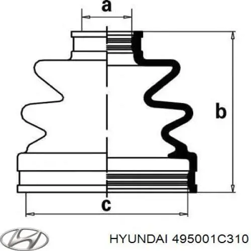 495001C310 Hyundai/Kia Привід передній правий