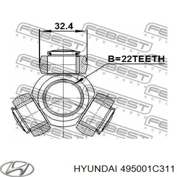 495001C312 Hyundai/Kia Привід передній правий