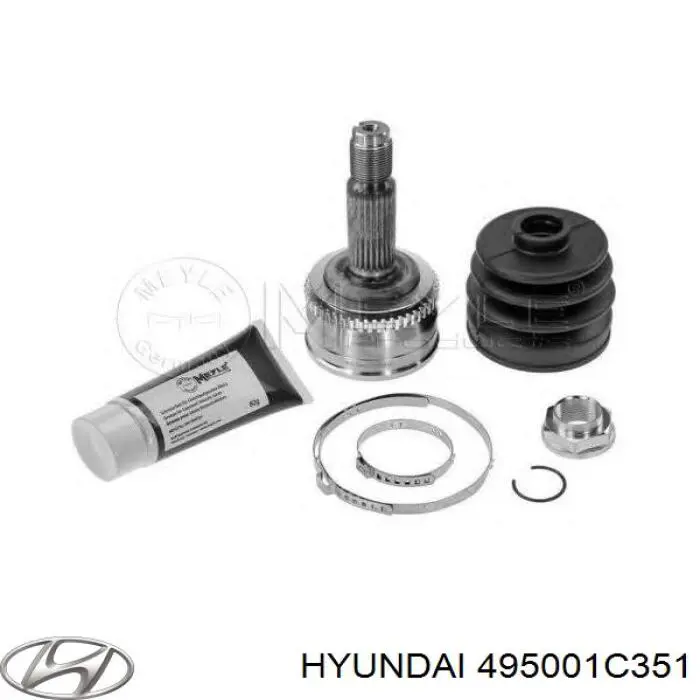Привід передній лівий Hyundai/Kia 495001C351 ціна, від 96.90 USD