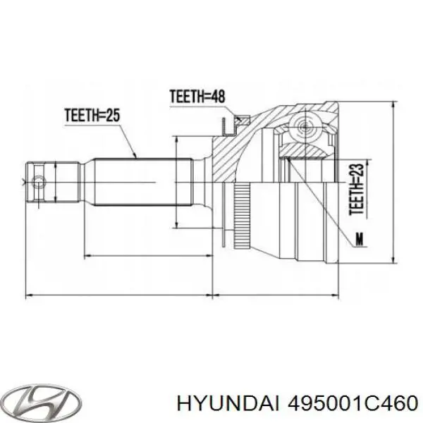495001C460 Hyundai/Kia Граната зовнішня
