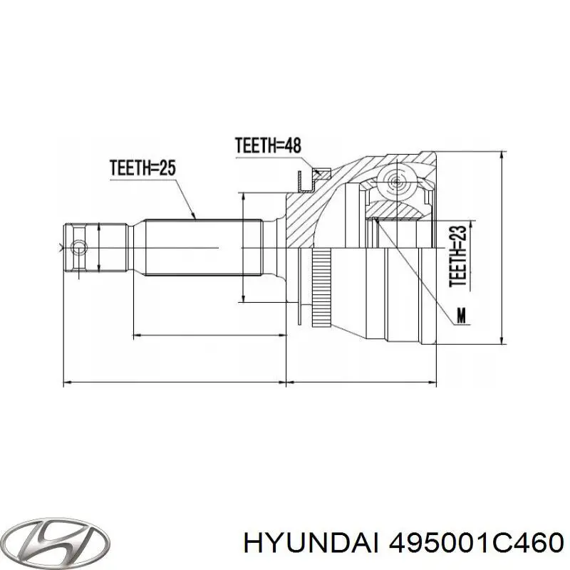 ШРУС зовнішній передній 495001C460 Hyundai/Kia