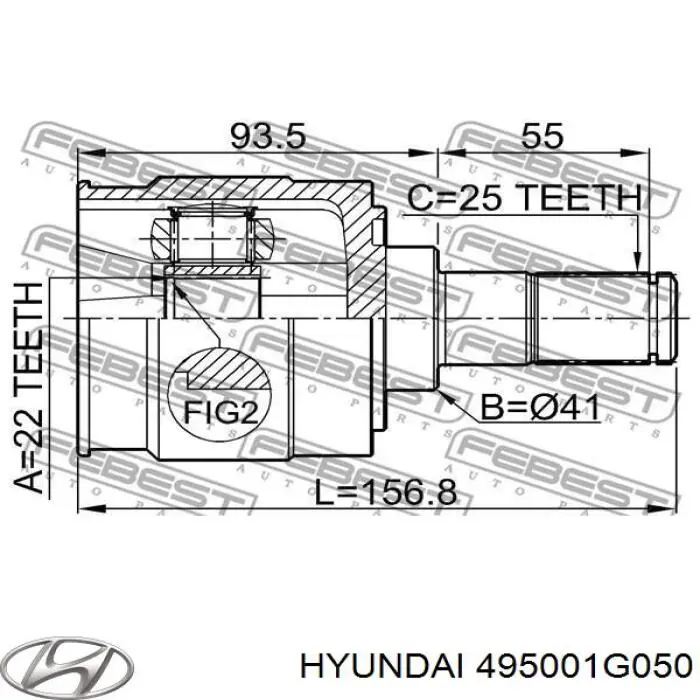 Піввісь передня, права Tangun J22014 ціна, від 26.97 USD
