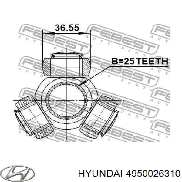 Привід передній лівий Hyundai/Kia 4950026310 ціна, від 155.37 USD