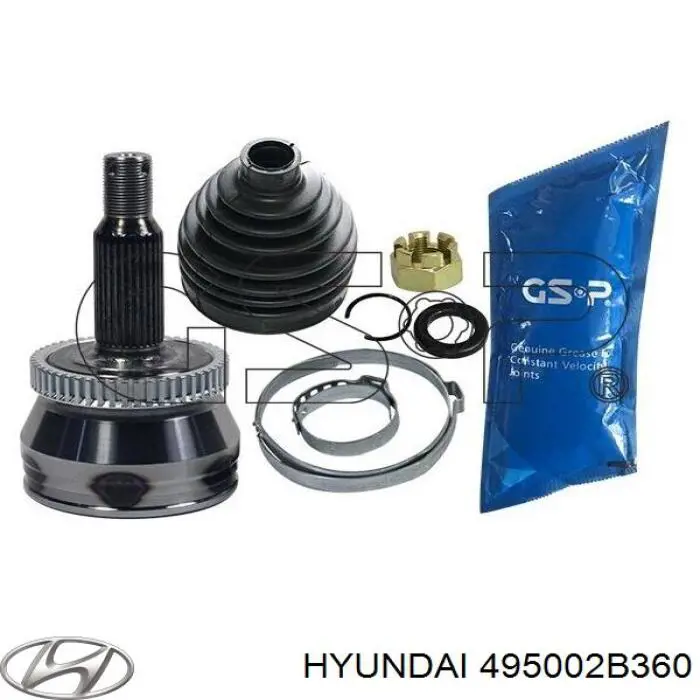 Привід передній лівий Hyundai/Kia 495002B360 ціна, від 57.14 USD