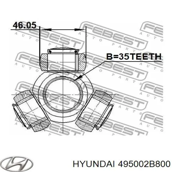 495002B800 Hyundai/Kia піввісь (привід передня, ліва)