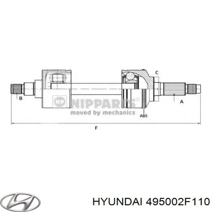 Купити 495002F110 Hyundai/Kia Піввісь права