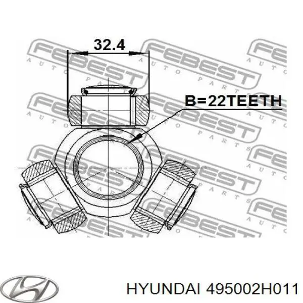 Піввісь передня, права Hyundai/Kia 495002H011 ціна, від 93.66 USD
