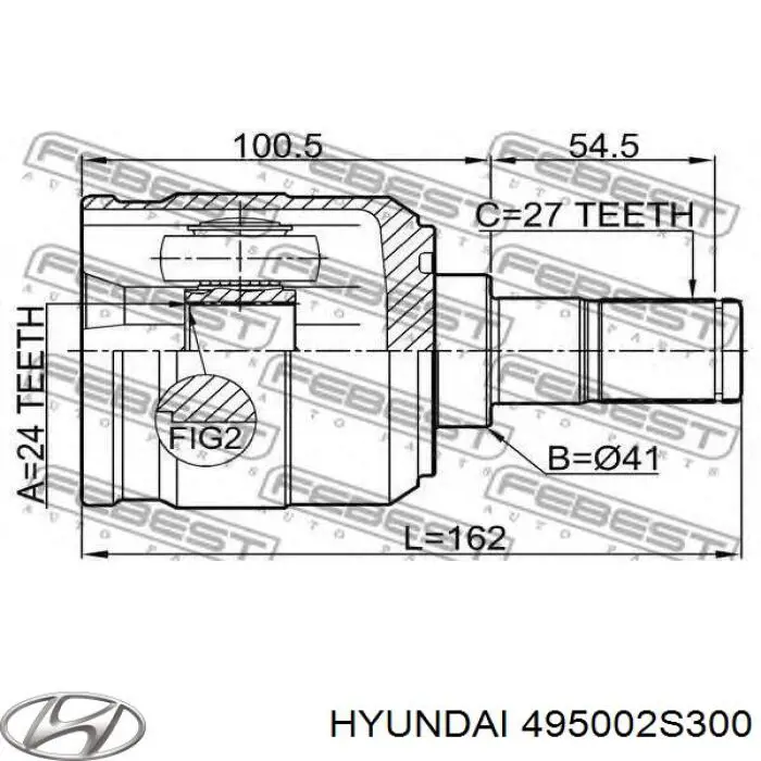 495002S300 Hyundai/Kia Привід лівий