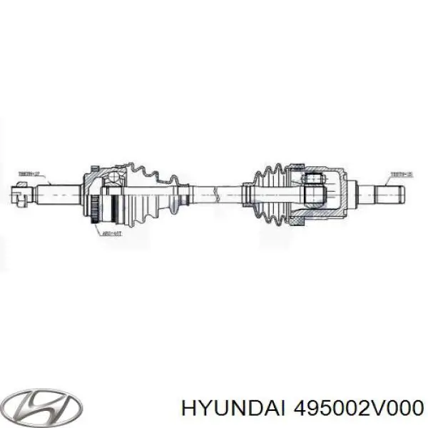 Привід передній лівий Hyundai/Kia 495002V000 ціна, від 59.82 USD
