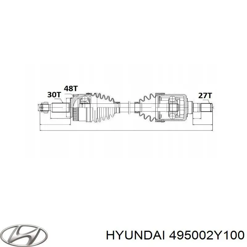 495002Y100 Hyundai/Kia піввісь (привід передня, ліва)