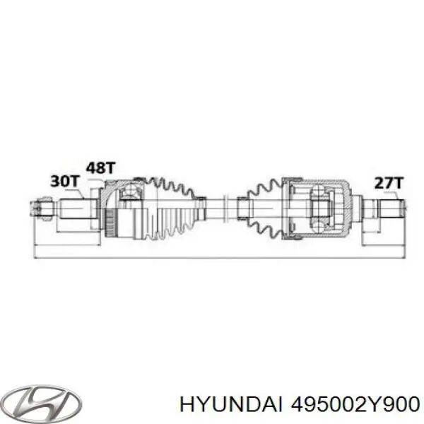 495002Y900 Hyundai/Kia піввісь (привід передня, ліва)