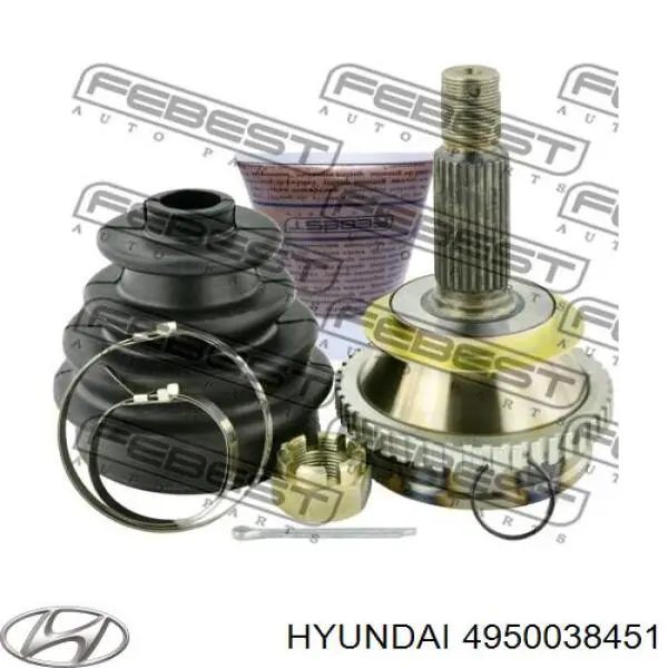 4950038450 Hyundai/Kia піввісь (привід передня, права)