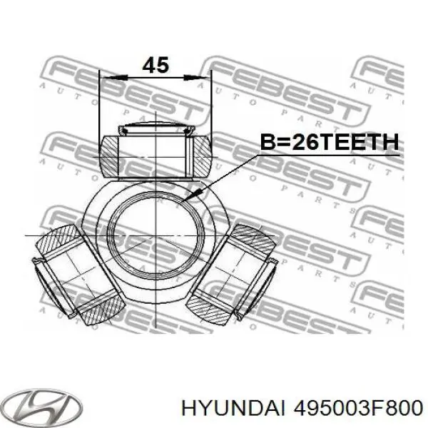 Граната колісна Hyundai/Kia 495003F800 ціна, від 41.65 USD