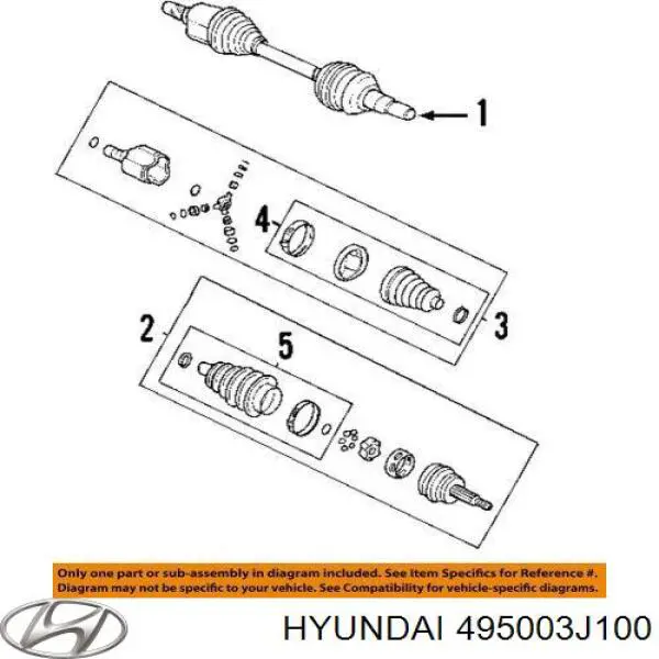 495003J100 Hyundai/Kia Привід передній правий