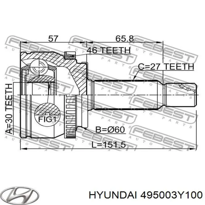 Привід передній лівий Q-fix Q1311564 ціна, від 97.77 USD