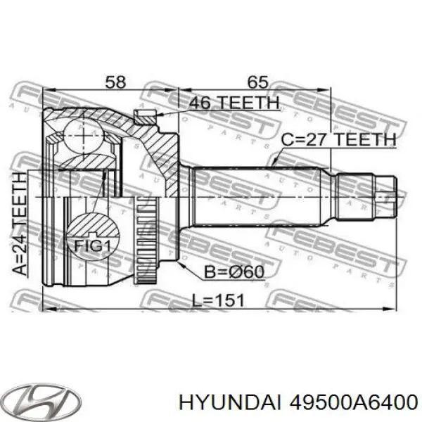 ШРКШ внутрішній, передній Hyundai I30 хетчбек (GDH) (2012 - 2016) ціна, від 27.57 USD