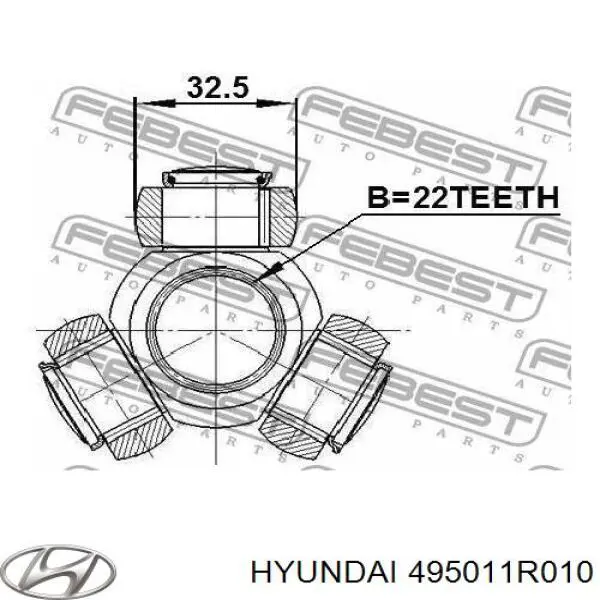Купити 495011R010 Hyundai/Kia Піввісь права
