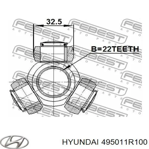 Піввісь передня, права Hyundai/Kia 495011R100 ціна, від 87.91 USD