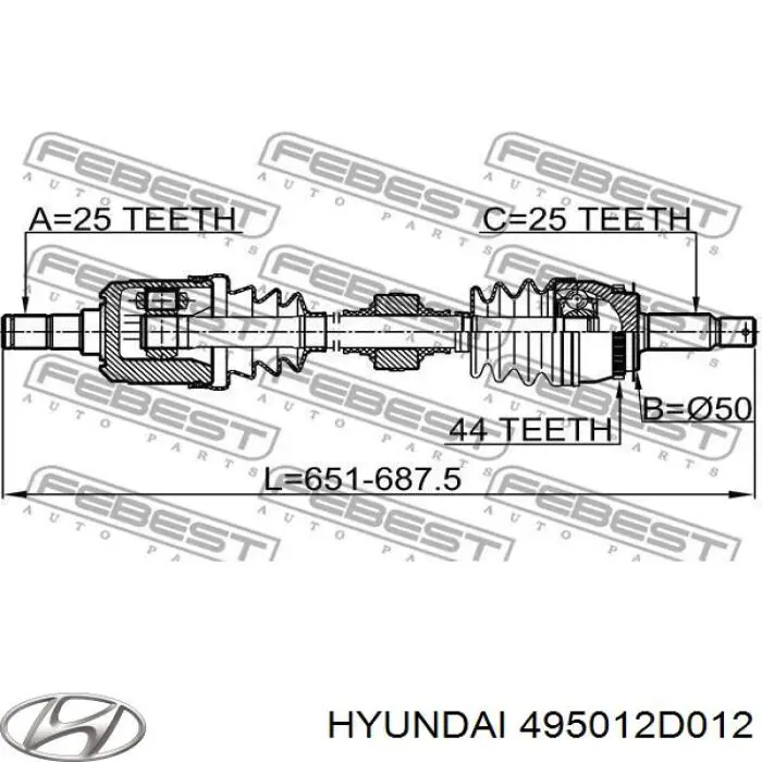 Купити Ліва піввісь Hyundai Coupe II GK