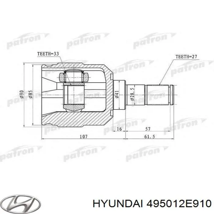 Привід передній лівий Hyundai/Kia 495012E910 ціна, від 128.45 USD