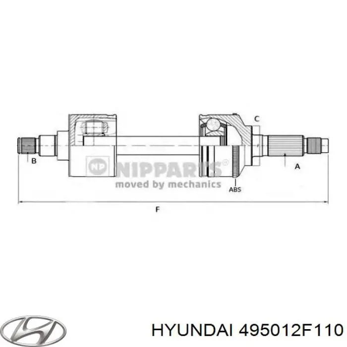 Купити 495012F110 Hyundai/Kia Ліва піввісь