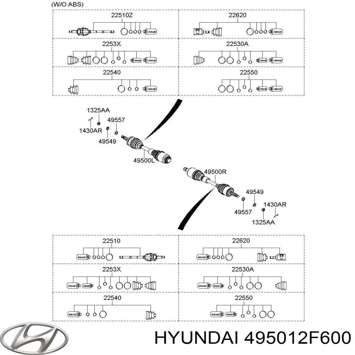 495012F600 Hyundai/Kia Привід лівий