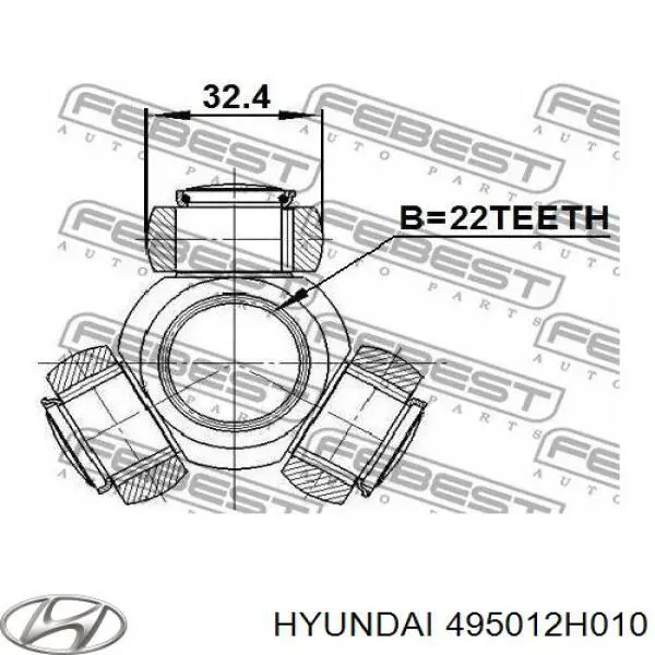 Привід передній лівий Hyundai/Kia 495012H012SJ ціна, від 108.88 USD