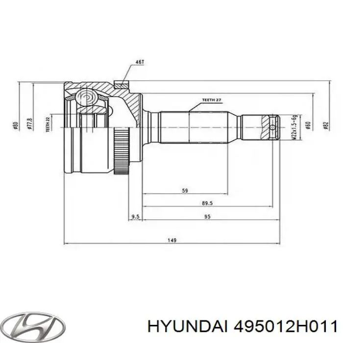 Купити 495012H012SJ Hyundai/Kia Ліва піввісь