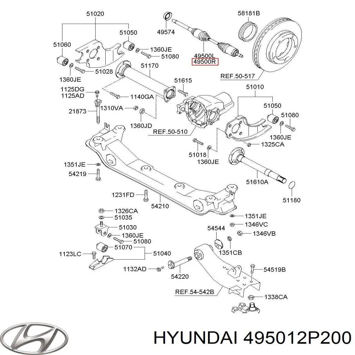 Купити 495012P200 Hyundai/Kia Шарнір приводу зовнішній