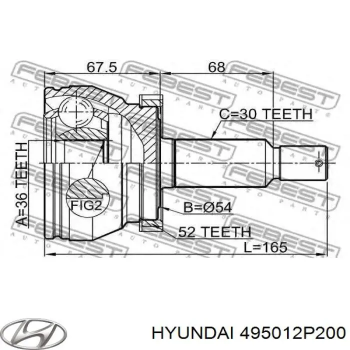 Граната колісна Hyundai/Kia 495012P200 ціна, від 34.40 USD